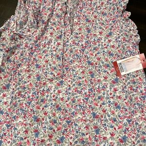 Steve Madden BB Dakota Floral Top in Blue and Pink XL X-Large